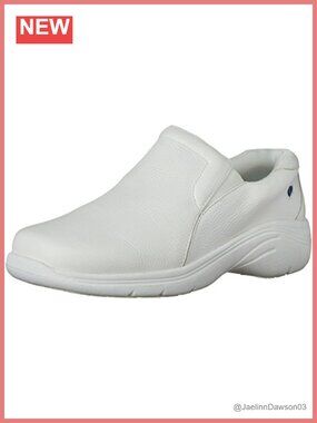 Nurse Mates Dove Oxford Slip-Ons Full-Grain Leather Slip-Resistant Cushioned
